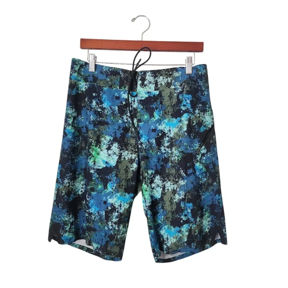 LULULEMON El Current Board Shorts Surf‎ Swim Trunks Print 34